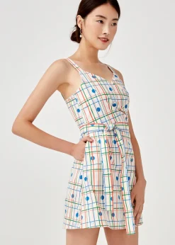 Love, Bonito Weekend Dresses*Adaline Crossover Sash Tie Dress in Rainbow Tile