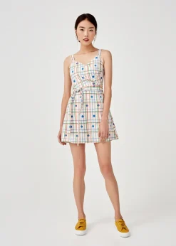 Love, Bonito Weekend Dresses*Adaline Crossover Sash Tie Dress in Rainbow Tile