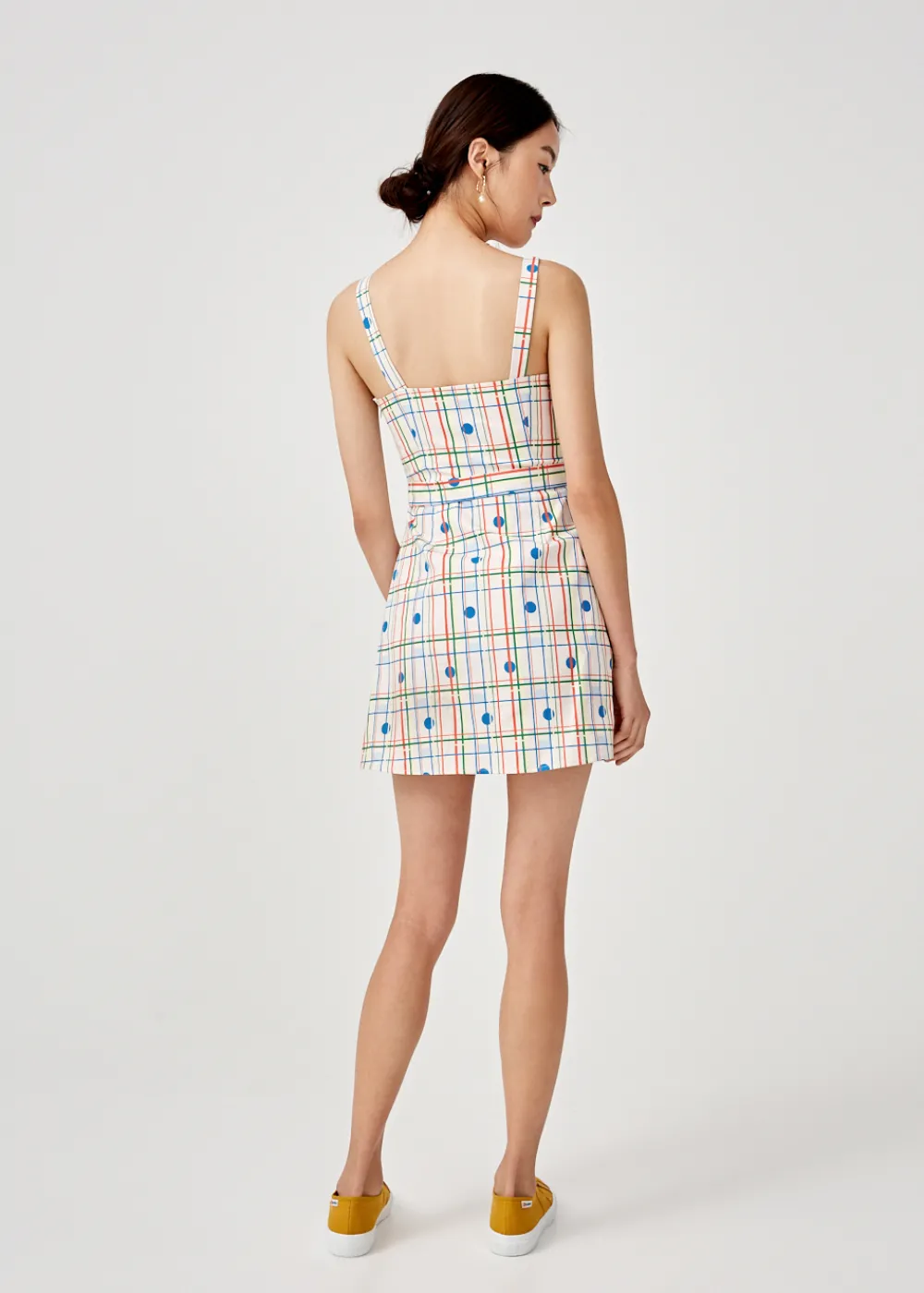 Love, Bonito Weekend Dresses*Adaline Crossover Sash Tie Dress in Rainbow Tile