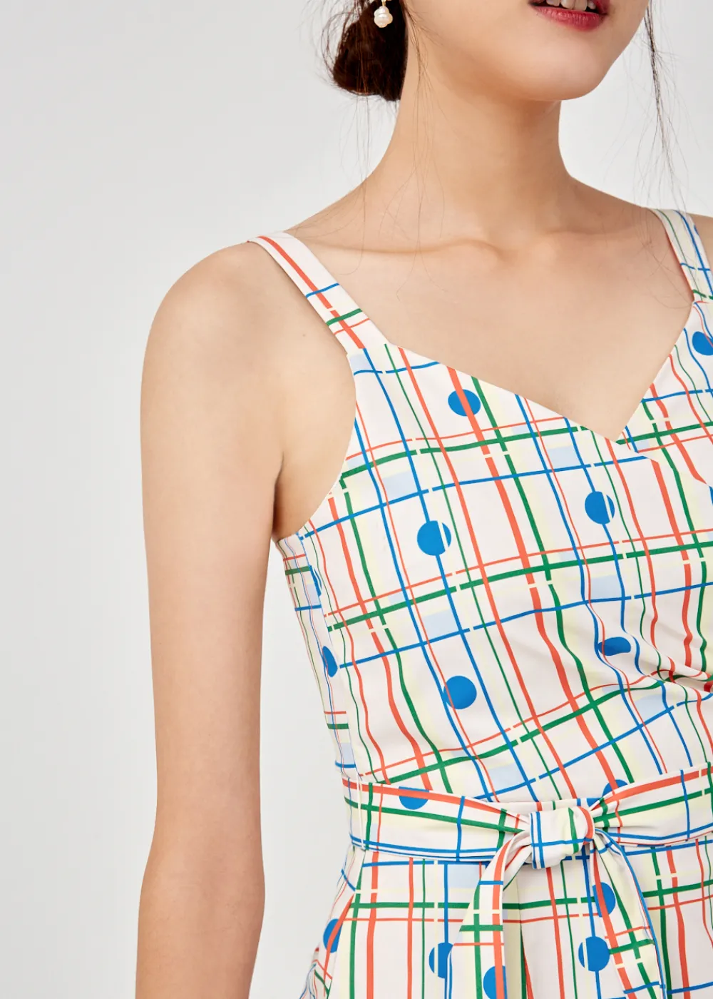 Love, Bonito Weekend Dresses*Adaline Crossover Sash Tie Dress in Rainbow Tile