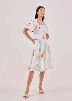 Love, Bonito Weekend Dresses*Adeena Puff Sleeve Smocked Dress in Precious Treasures