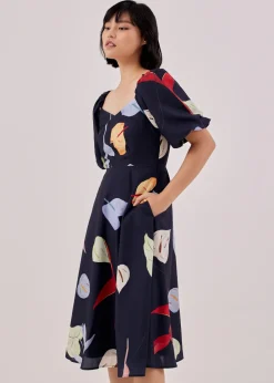 Love, Bonito Weekend Dresses*Adeena Puff Sleeve Smocked Dress in Precious Treasures