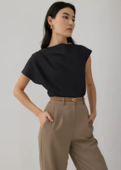 Love, Bonito Work Tops|Shell Tops*Adele Asymmetrical Drape Blouse