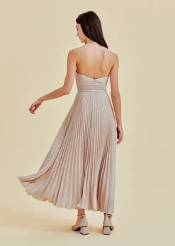 Love, Bonito Party Dresses*Adelpha Pleated Satin Maxi Dress