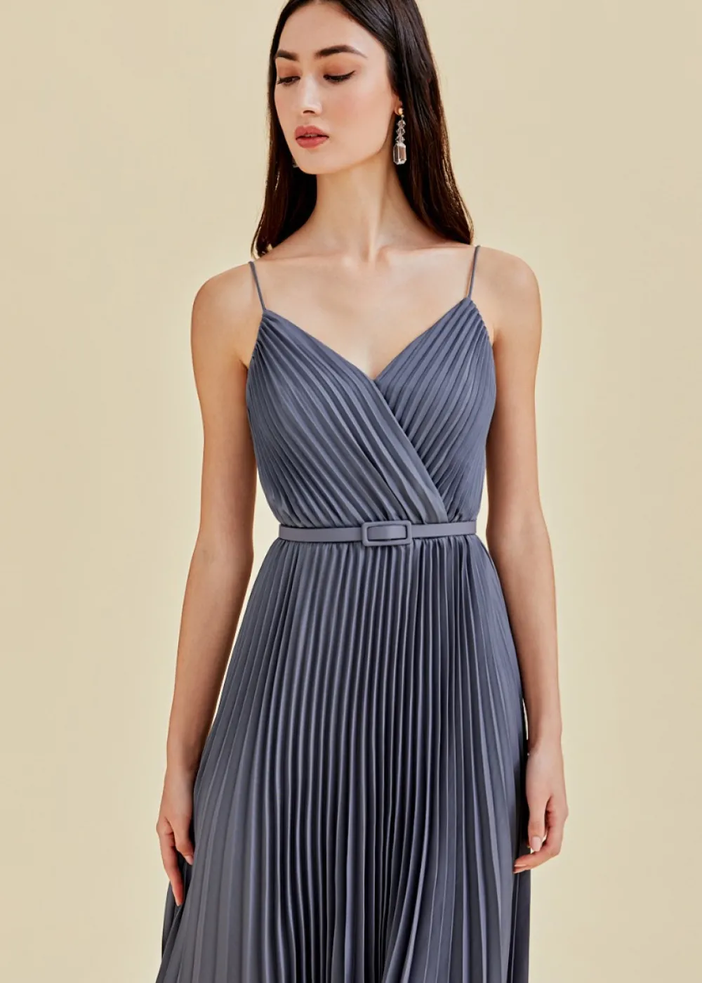 Love, Bonito Party Dresses*Adelpha Pleated Satin Maxi Dress