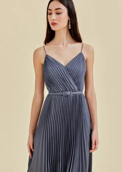 Love, Bonito Party Dresses*Adelpha Pleated Satin Maxi Dress