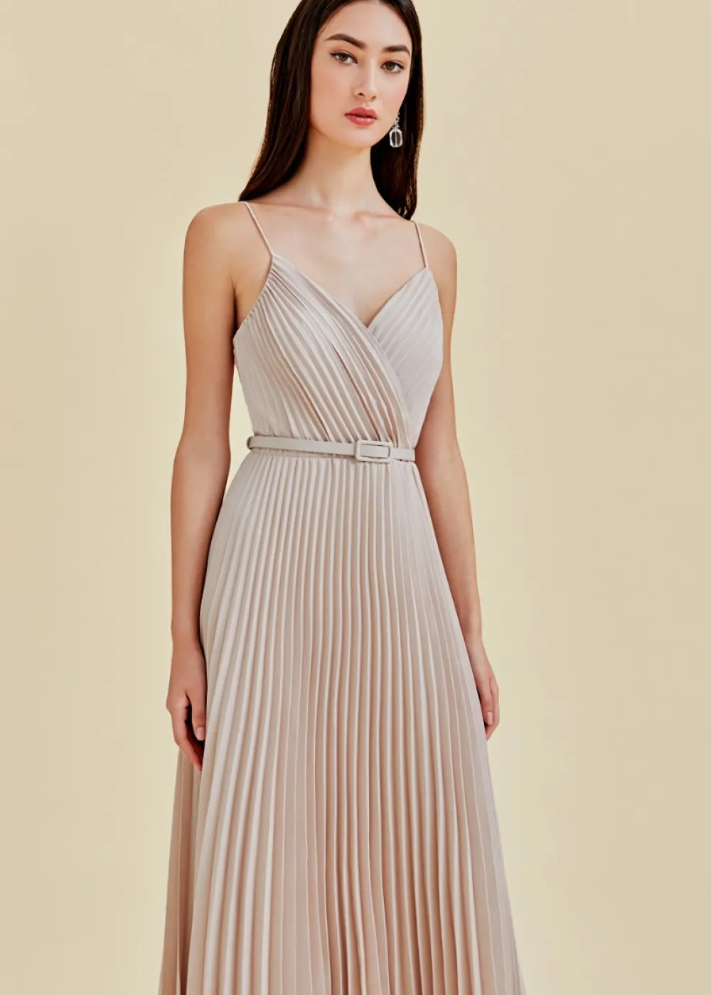 Love, Bonito Party Dresses*Adelpha Pleated Satin Maxi Dress
