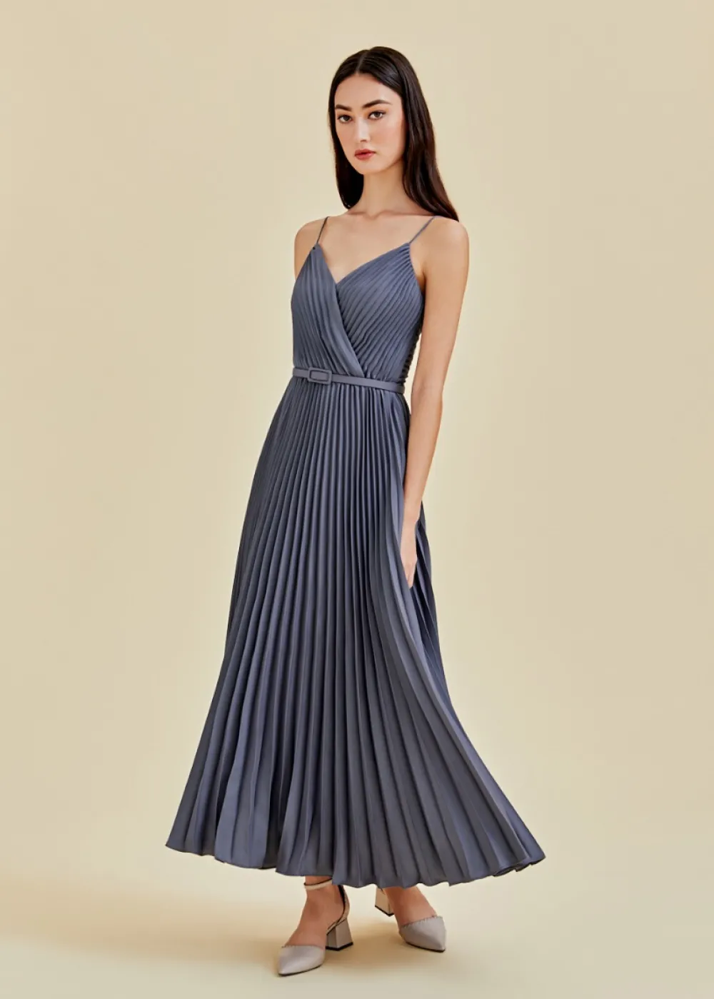 Love, Bonito Party Dresses*Adelpha Pleated Satin Maxi Dress
