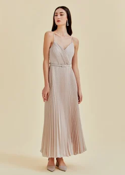 Love, Bonito Party Dresses*Adelpha Pleated Satin Maxi Dress