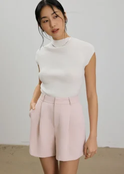 Love, Bonito Petite-Friendly|Weekend*Aika Lightweight Elastic Pleated Tailored Shorts