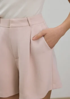 Love, Bonito Petite-Friendly|Weekend*Aika Lightweight Elastic Pleated Tailored Shorts