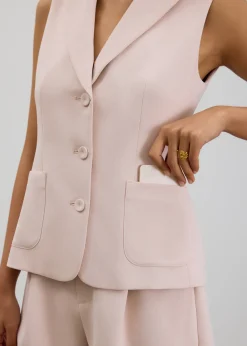 Love, Bonito Work Tops|Work*Aika Lightweight Tailored Button Down Vest Top