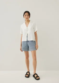 Love, Bonito Blouses & Shirts*Allie Linen Ribbon Tie Shirt