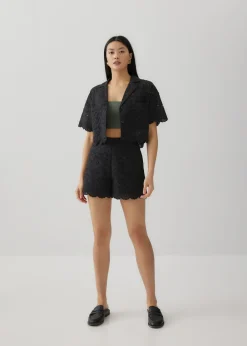 Love, Bonito Blouses & Shirts*Alodia Broderie Crop Shirt