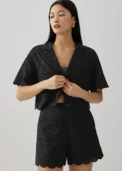 Love, Bonito Blouses & Shirts*Alodia Broderie Crop Shirt