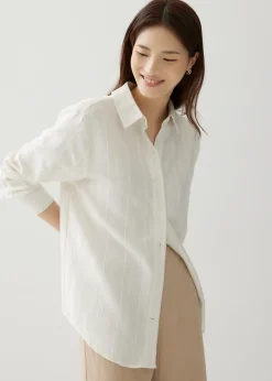 Love, Bonito Blouses & Shirts*Alvina Relaxed Striped Linen Shirt