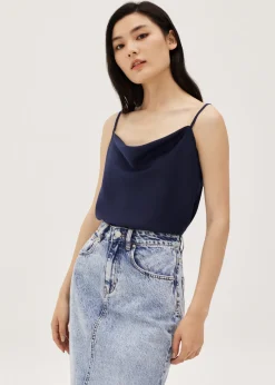 Love, Bonito Party Tops|Tanks & Camis*Amia Satin Cowl Neck Top