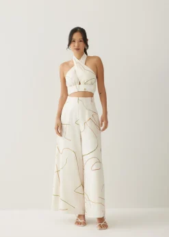 Love, Bonito Weekend & Vacation Tops*Andee Padded Halter Neck Top in Golden Hour
