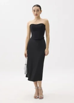Love, Bonito Party & Occasions|Skirts*Arii Elastic Satin Bias Cut Midaxi Skirt