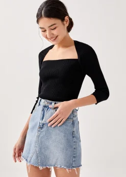 Love, Bonito Weekend & Vacation Tops*Astreed Square Neck Knit Top