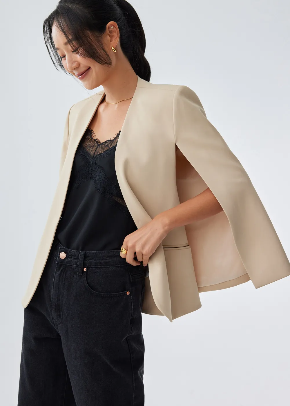 Love, Bonito Party & Occasions|Work*Audrey Tailored Cape Blazer