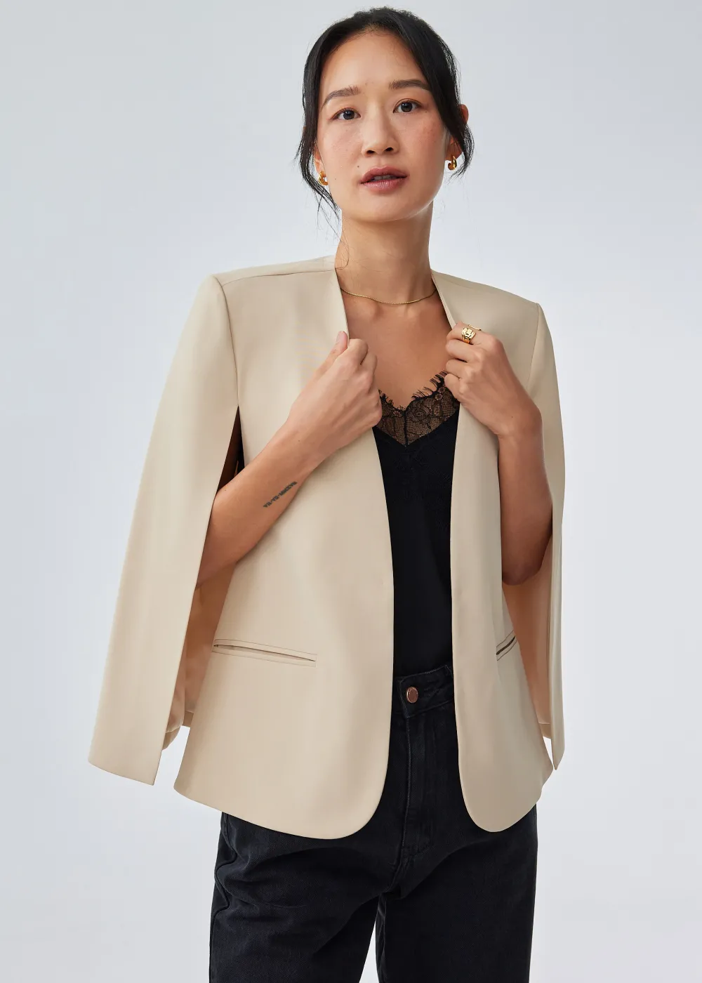 Love, Bonito Party & Occasions|Work*Audrey Tailored Cape Blazer