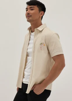 Love, Bonito Blouses & Shirts*Austyn Unisex Embroidered Poplin Shirt in Humble Abode