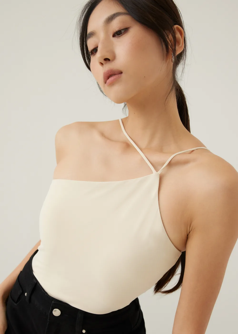 Love, Bonito Casual Tops*Babeth Padded Jersey Asymmetric Top