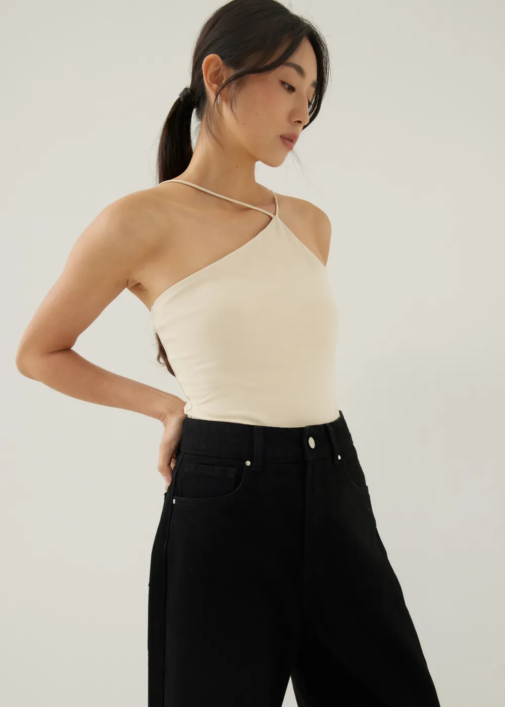 Love, Bonito Casual Tops*Babeth Padded Jersey Asymmetric Top
