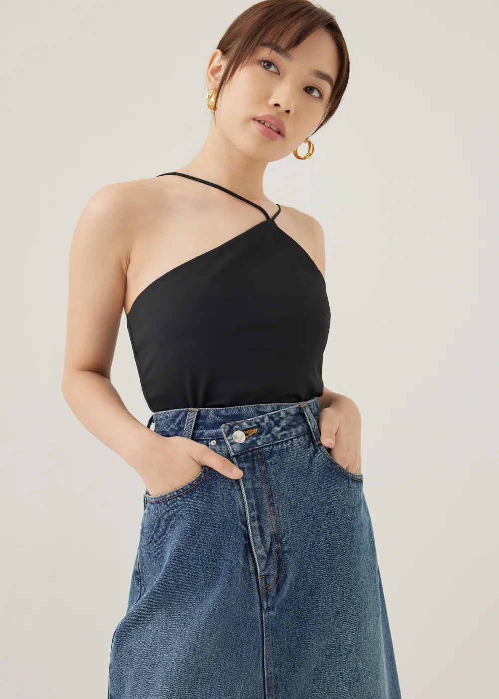 Love, Bonito Casual Tops*Babeth Padded Jersey Asymmetric Top