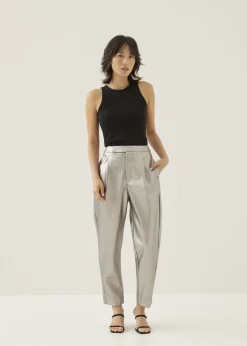 Love, Bonito Cropped & Ankle|Party & Occasions*Beckey Metallic Pleather Peg Leg Pants