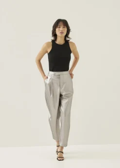 Love, Bonito Cropped & Ankle|Party & Occasions*Beckey Metallic Pleather Peg Leg Pants