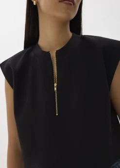 Love, Bonito Casual Tops|Shell Tops*Boxy Front Zip Crop Top