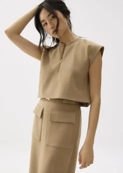 Love, Bonito Casual Tops|Shell Tops*Boxy Front Zip Crop Top