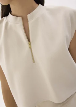 Love, Bonito Casual Tops|Shell Tops*Boxy Front Zip Crop Top