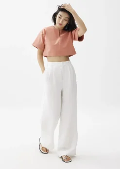 Love, Bonito Casual Tops*Boxy Notch Collar Crop Tee