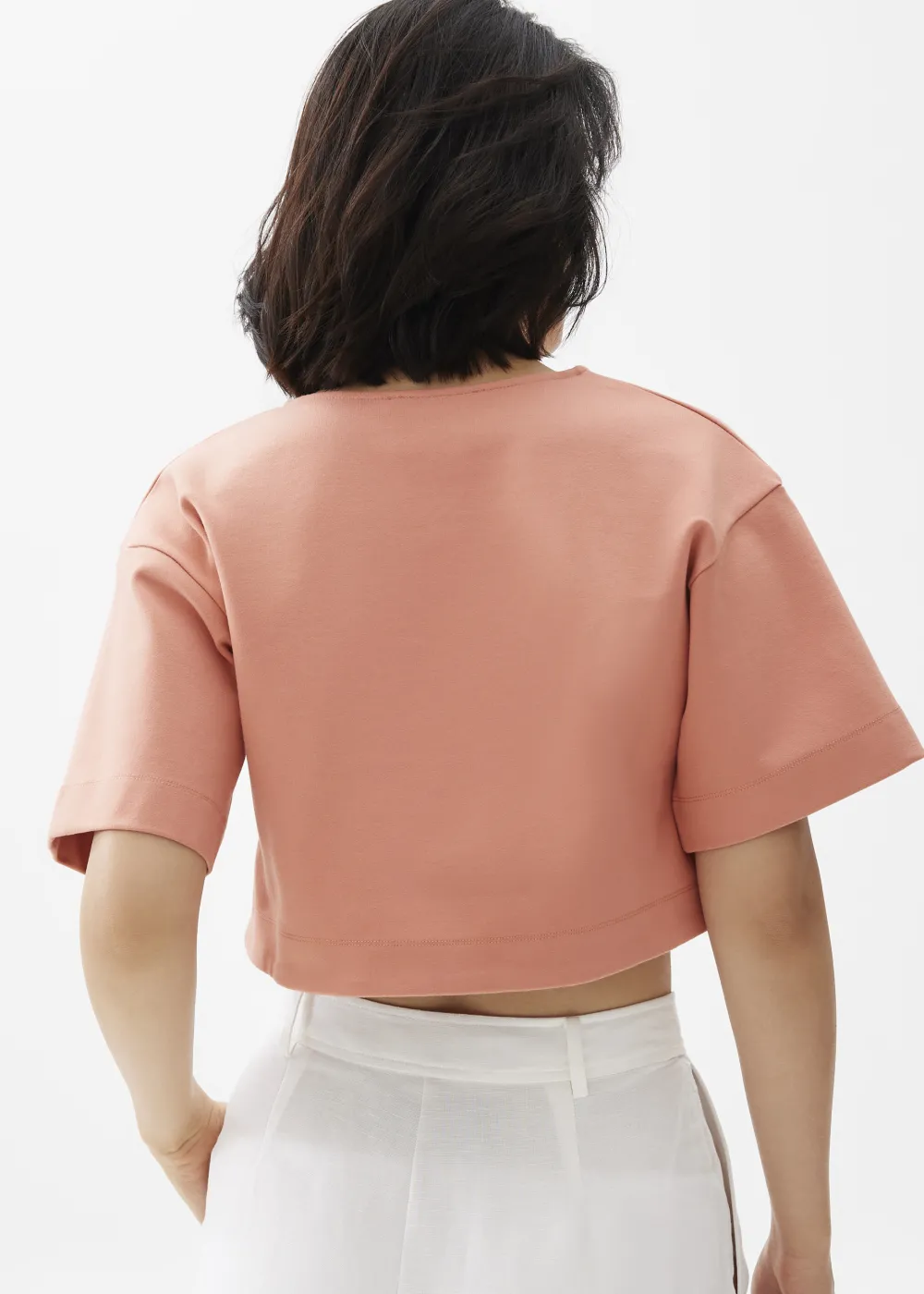 Love, Bonito Casual Tops*Boxy Notch Collar Crop Tee