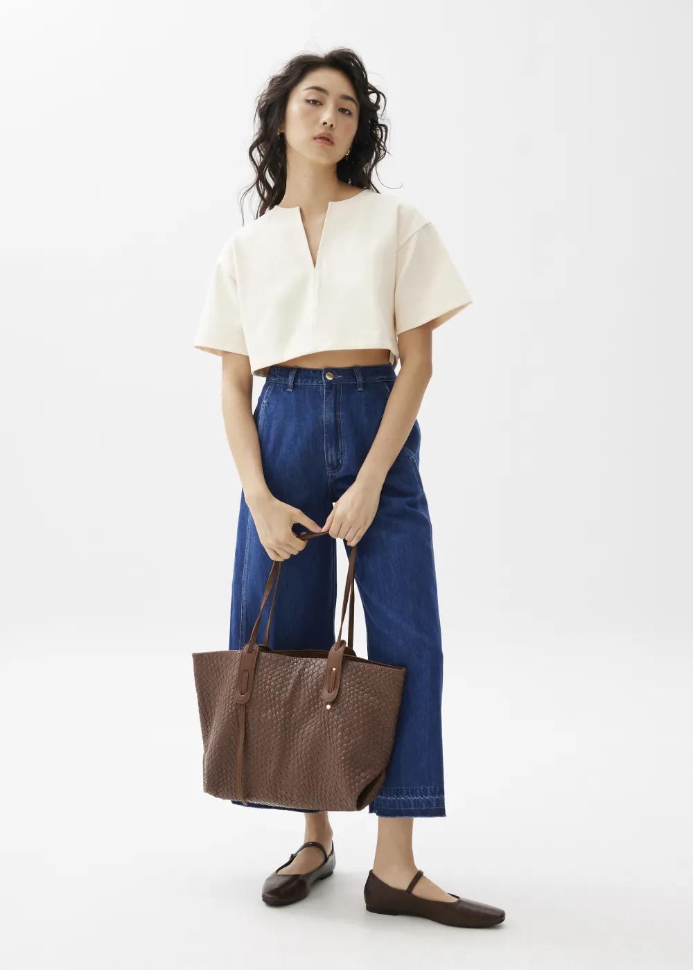 Love, Bonito Casual Tops*Boxy Notch Collar Crop Tee