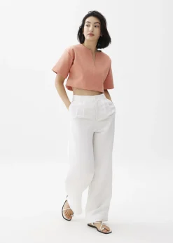 Love, Bonito Casual Tops*Boxy Notch Collar Crop Tee