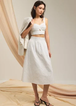 Love, Bonito Party & Occasions*Broderie High Waist A-line Midi Skirt