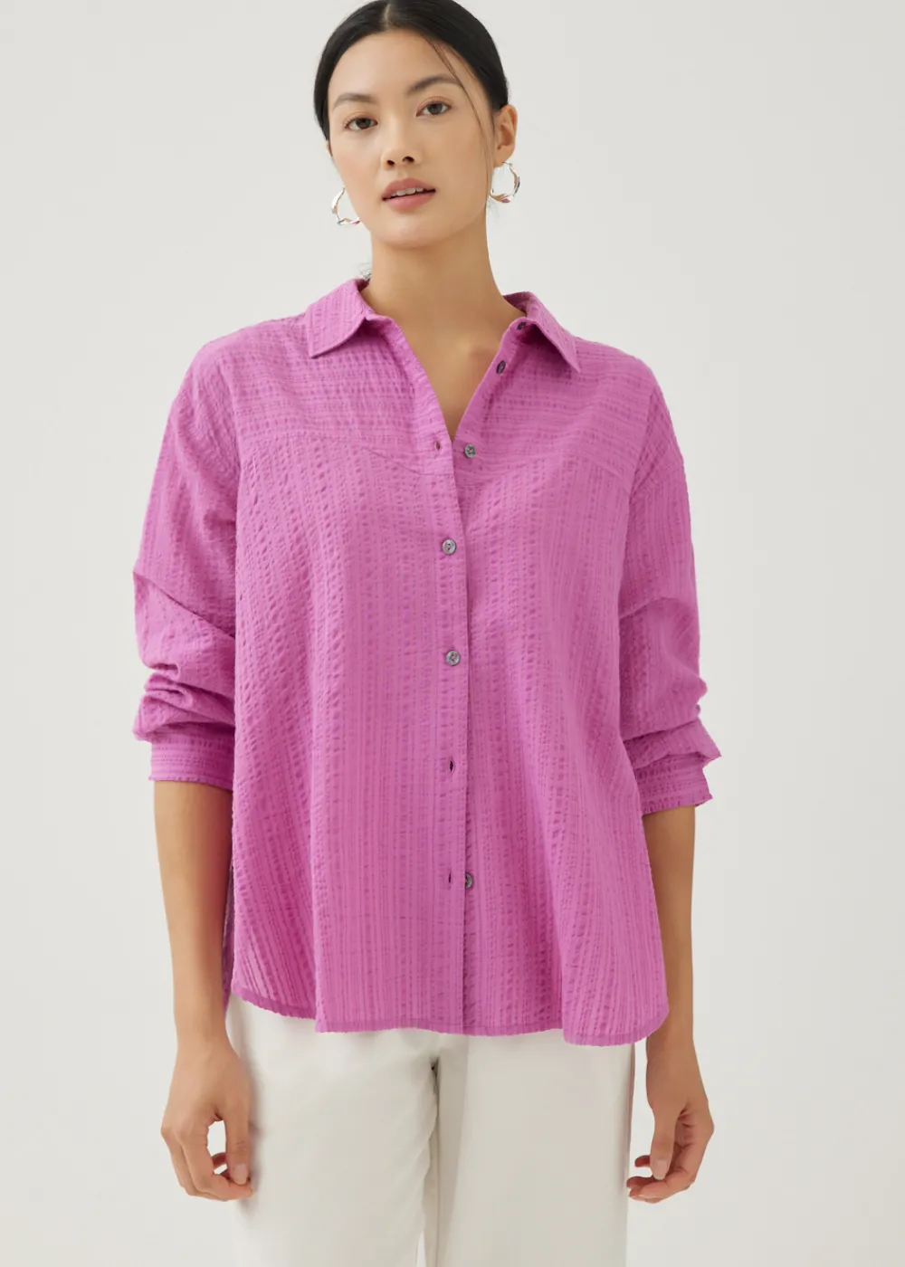 Love, Bonito Blouses & Shirts*Bryony Textured Cotton Shirt