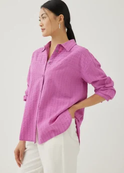 Love, Bonito Blouses & Shirts*Bryony Textured Cotton Shirt