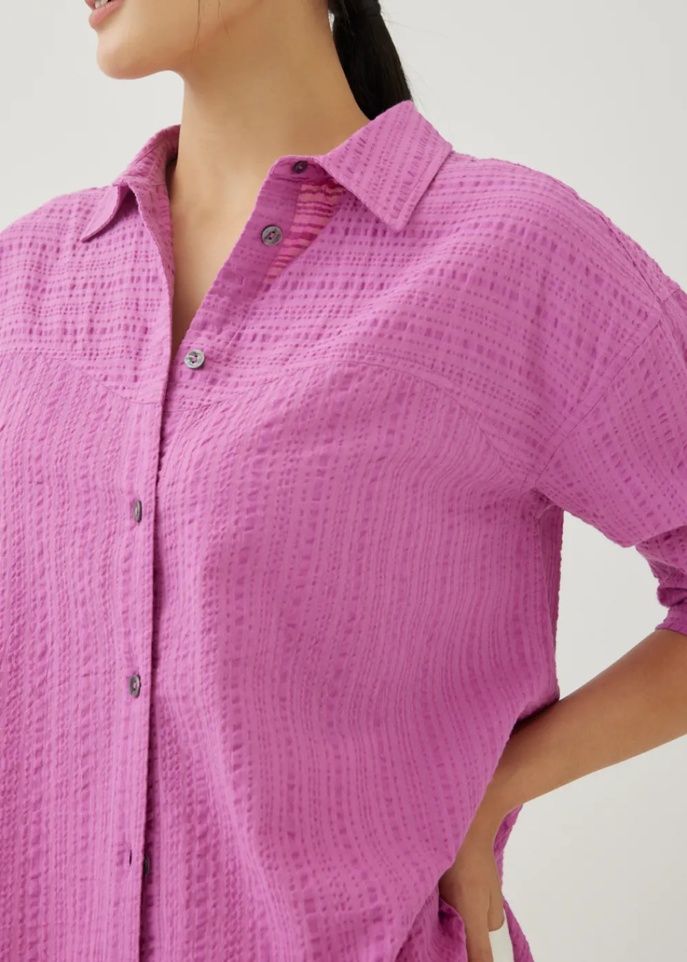 Love, Bonito Blouses & Shirts*Bryony Textured Cotton Shirt