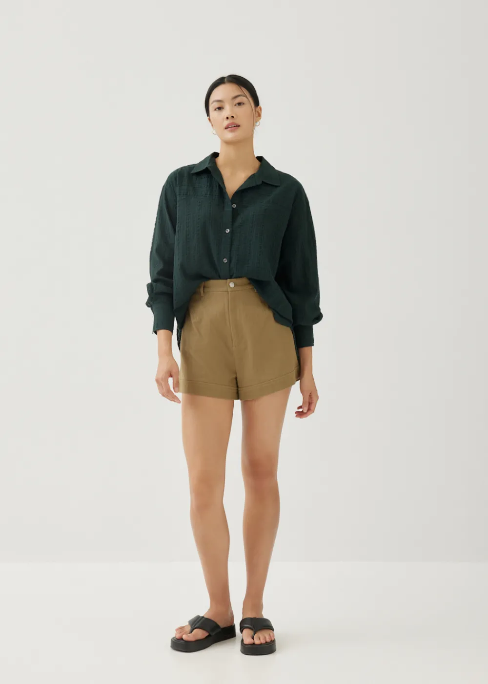 Love, Bonito Blouses & Shirts*Bryony Textured Cotton Shirt