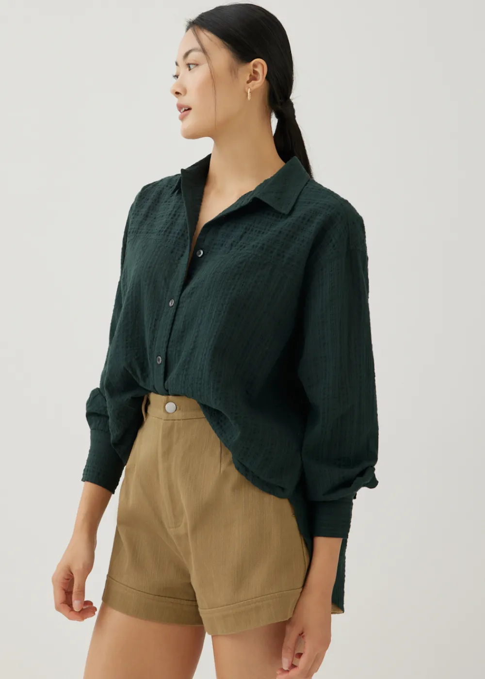 Love, Bonito Blouses & Shirts*Bryony Textured Cotton Shirt