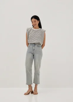 Love, Bonito Casual Tops*Celeste Padded Striped T-Shirt