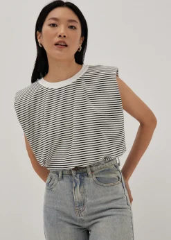 Love, Bonito Casual Tops*Celeste Padded Striped T-Shirt