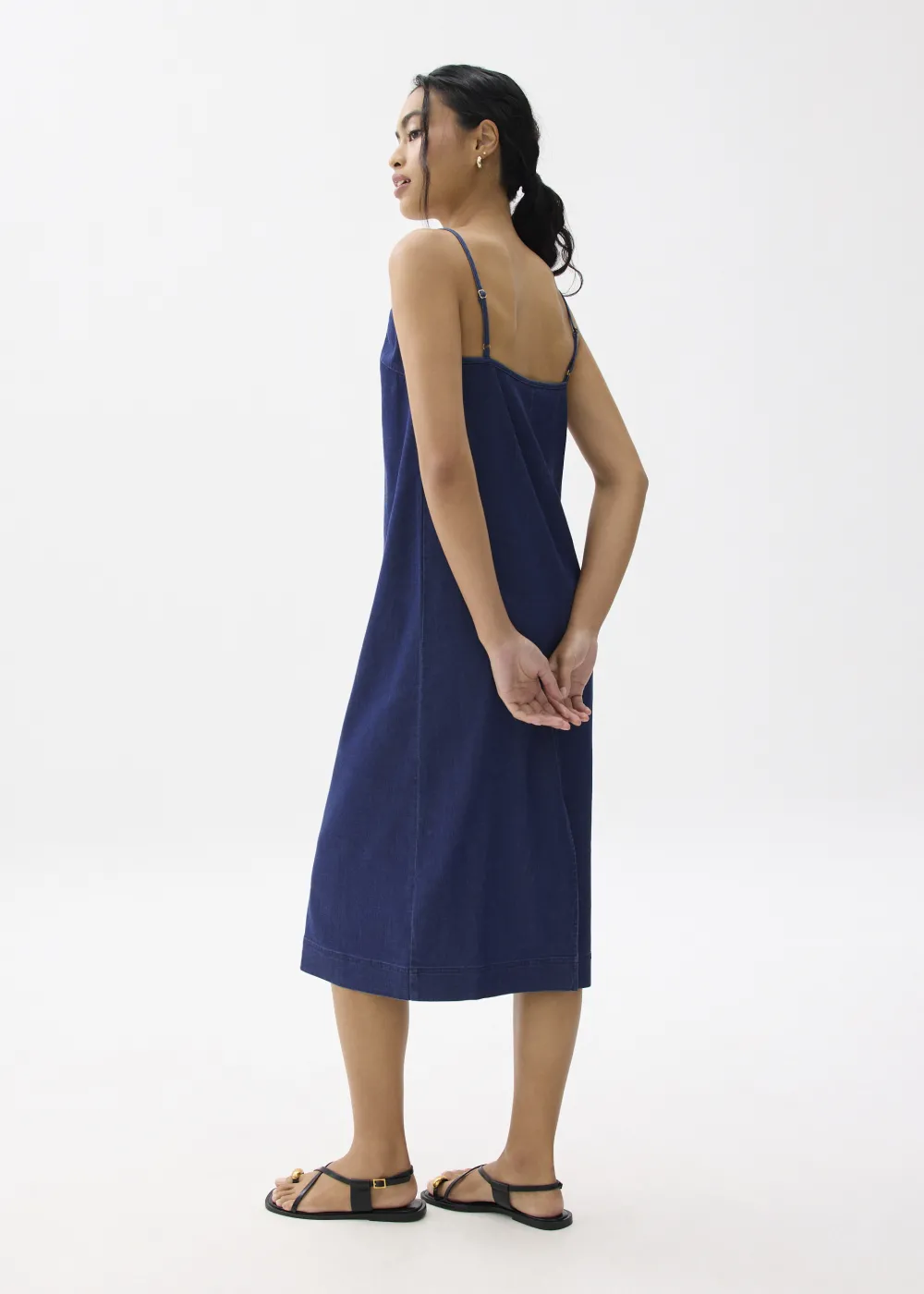 Love, Bonito Casual Dresses*Chambray Scoop Neck Column Midi Dress