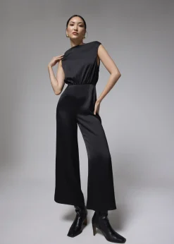 Love, Bonito Party & Occasions|Jumpsuits & Rompers*Crinkled Satin Cowl Neck Jumpsuit