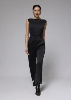 Love, Bonito Party & Occasions|Jumpsuits & Rompers*Crinkled Satin Cowl Neck Jumpsuit